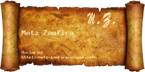 Metz Zamfira névjegykártya